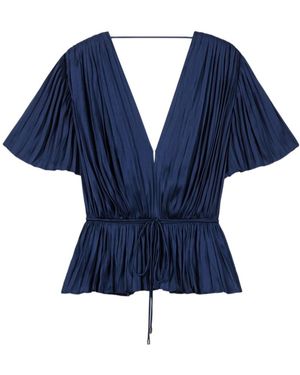 Maje Pleated Top - Blue