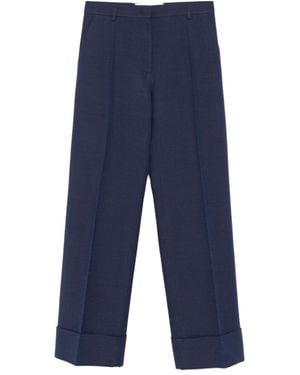 Valentino Pleat Detailed Striaght Leg Pants - Blue