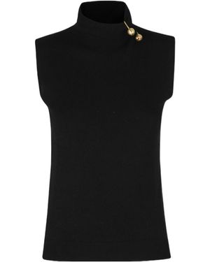 Alberta Ferretti High-Neck Knit Vest - Black