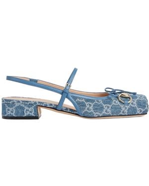 Gucci Horsebit Slingback - Blue