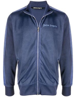 Palm Angels Garment Dyed Track Jacket - Blue