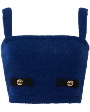 Alessandra Rich Knitted Tank Top - Blue