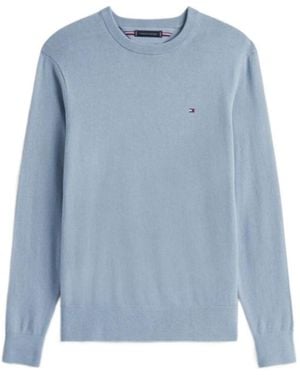 Tommy Hilfiger Cotton Cashmere Crew Neck Sweater - Blue