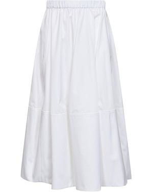 Co. Tiered Gathered Midi Skirt - White