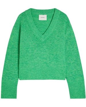 Lisa Yang Ribbed V-Neck Jumper - Green