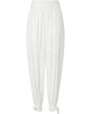 Zimmermann Polka-Dot Cotton-Poplin Balloon Trousers - White
