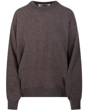 Rohe Open Armhole Crew-Neck Sweater - Brown
