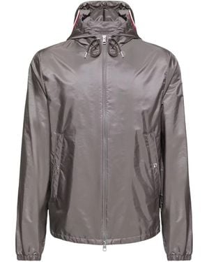 Moncler Grimpeus Logo Patch Zip-Up Hooded Jacket - Grey