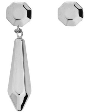 Maison Margiela Asymmetric Embellished Earrings - White