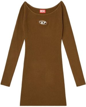 DIESEL M-Vera Off-The-Shoulder Ribbed-Knit Dress - Brown