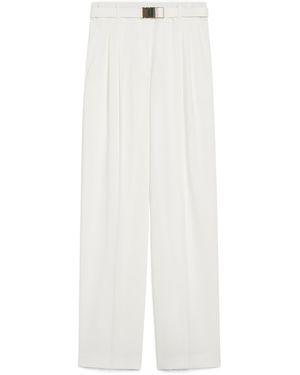 【関税＆送料込み】Max Mara Studio Siamese Trousers Straight-fit faded linen trousers, beige | 