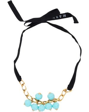 Marni Minimalist Beaded Necklace - Blue