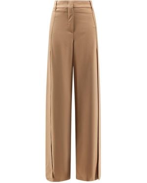 Semicouture Wide-Leg Tailored Pants - Natural
