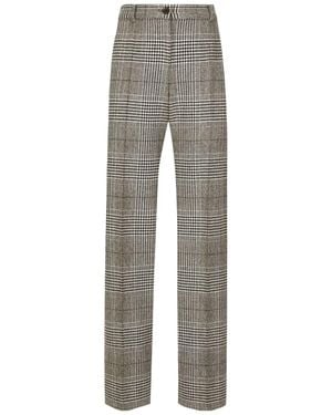 Dolce & Gabbana Plaid Flared Pants - Gray