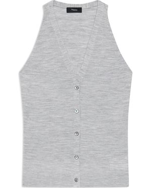 Theory Wool Knitted Vest - Grey