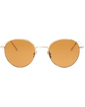 TOTEME Logo-Engraved Round-Frame Sunglasses - Metallic