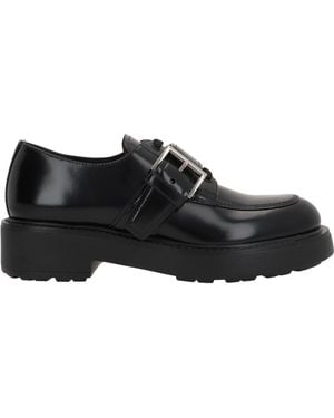 Prada Round-Toe Lace-Up Shoes - Black