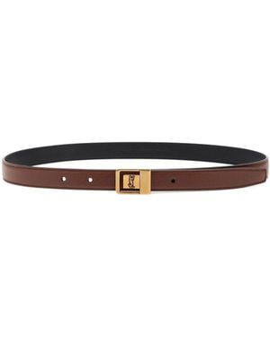Saint Laurent Slim Belt - White
