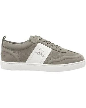 Christian Louboutin Retero Paneled Leather Sneakers - Gray