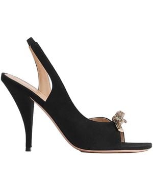 Dior Bow Heeled Slingback Sandal - Black