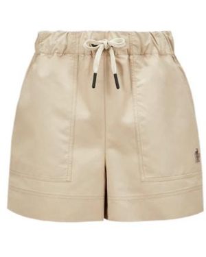 Moncler Grenoble Logo Patch Drawstring Shorts - Natural