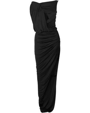 Redemption Cutout Draped Ruched Stretch-Jersey Gown - Black