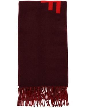 Marc Jacobs Logo Fringed Scarf - Purple