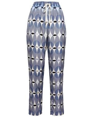 Lorena Antoniazzi Graphic-Printed Straight Leg Trousers - Blue