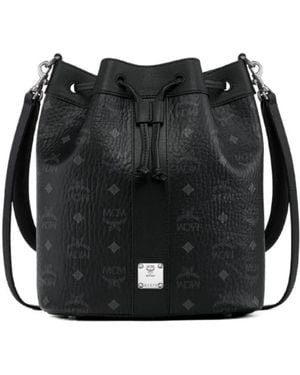 MCM Dessau Visetos Medium Bucket Bag - Black