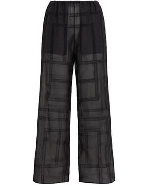 TOTEME Monogram Cotton Silk Pyjama Trousers - Black