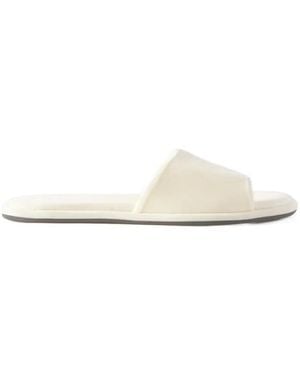 The Row Canal Velvet Slippers - White