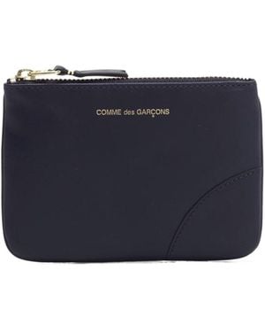 Comme des Garçons Top-Zip Leather Pouch Wallet - Blue