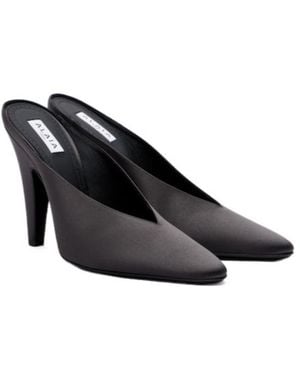 Alaïa Cone Satin Mules - Black