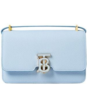 Burberry Grained Leather Mini Tb Bag - Blue