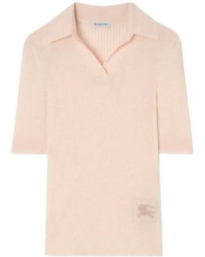 Burberry Rain Short-Sleeve Knitted Top - Natural