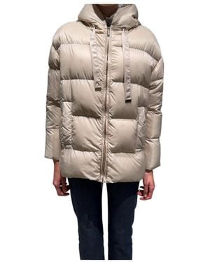 Max Mara Long-Sleeved Cotton-Padded Jacket - Natural