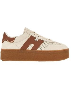 Hogan H-Detail Platform Trainers - Brown