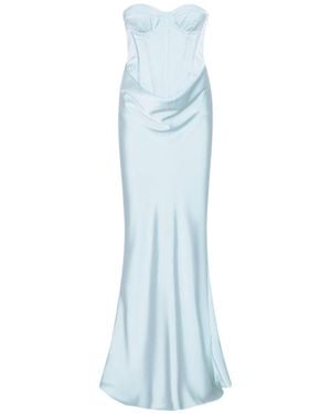 ROTATE BIRGER CHRISTENSEN Satin Corset Maxi Dress - Blue
