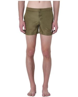 Moncler Logo Patch Swim Shorts - Green