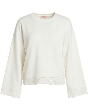 Twinset Eembroidered-Detail Sweatshirt - White
