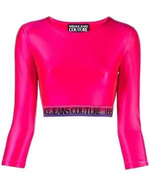 Versace Jeans Couture Couture Crewneck Cropped Top - Pink