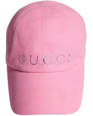 Gucci Canvas Baseball Hat With Print - Pink