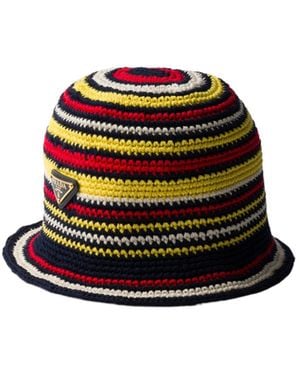 Prada Crochet Bucket Hat - Black