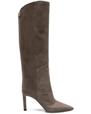 Jimmy Choo 85Mm Alizze Pointed-Toe Knee-High Boots - Brown