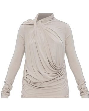 Entire studios Draped Cowl-Neck Top - White