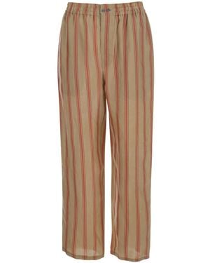 Saint Laurent Strips Elastic-Waist Trousers - Brown