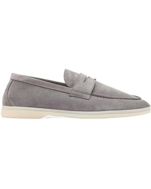 SCAROSSO Luciano Almond Toe Loafers - Grey