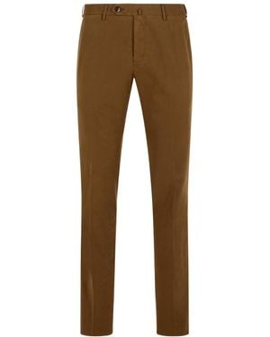 PT01 Pt Torino Jogger Fit Stretch Trousers - Brown