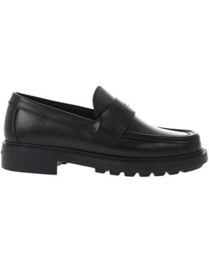 Ferragamo Logo-Embossed Leather Loafers - Black