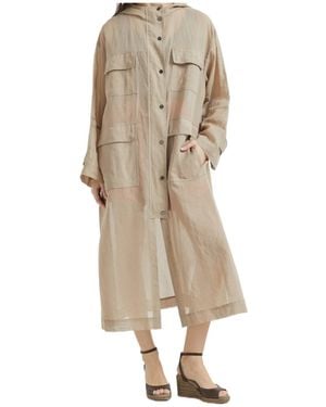 Brunello Cucinelli Monili-Chain Coat - Natural